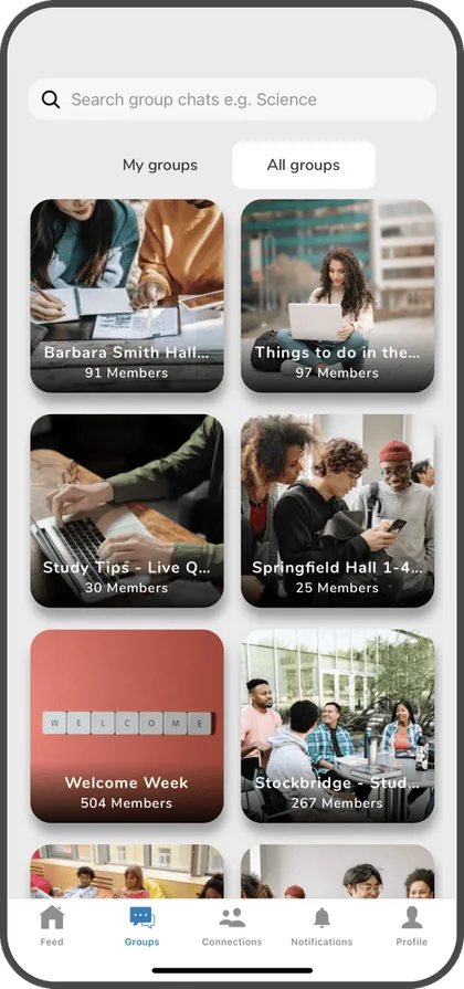 University of Chichester’s CampusConnect app on a phone