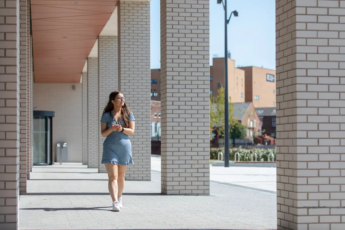 Liverpool John Moores University students on campus